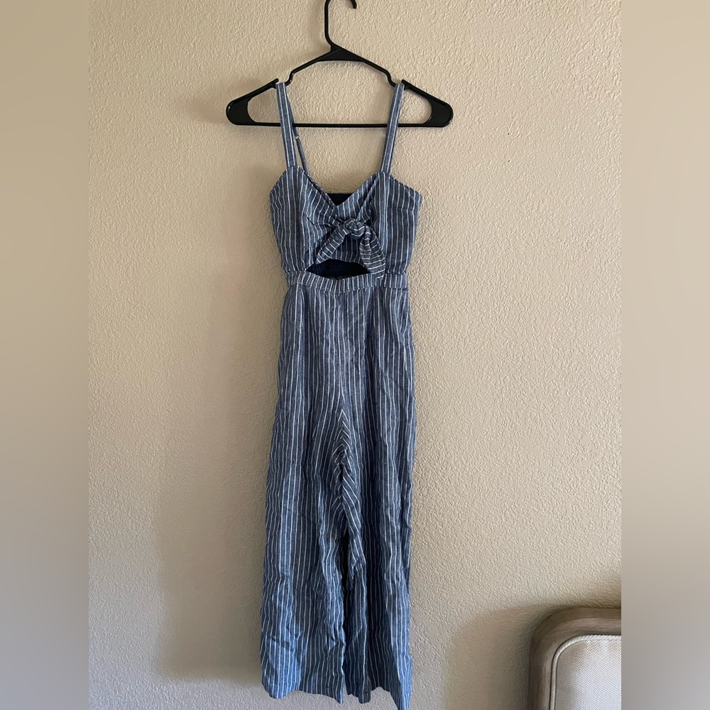A&F Striped blue jumpsuit